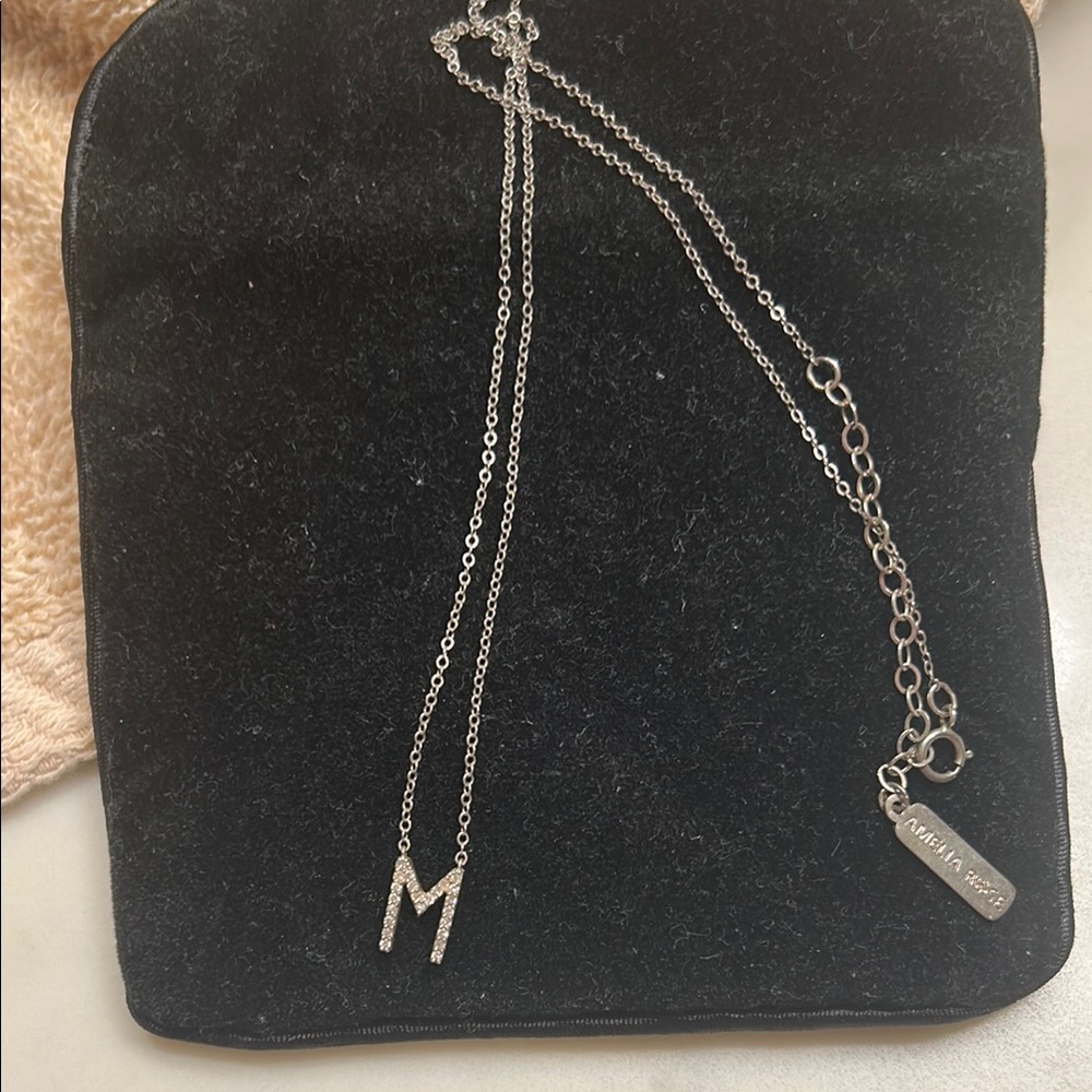 Silver Initial 'M' Necklace
